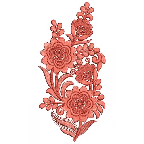 Tulips Style Flower Applique Embroidery Design 25413