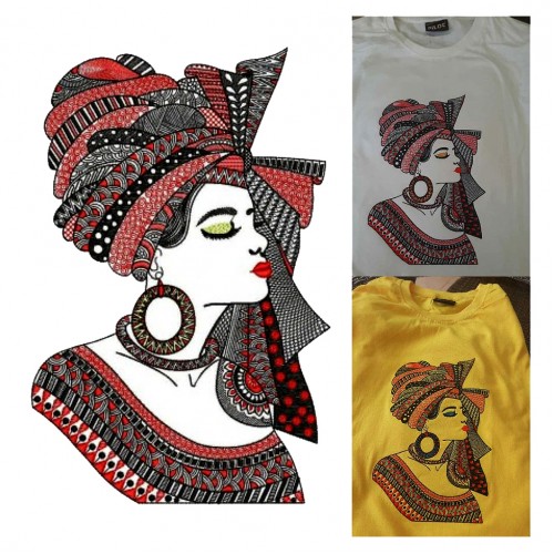 Turban Lady Mandala Embroidery