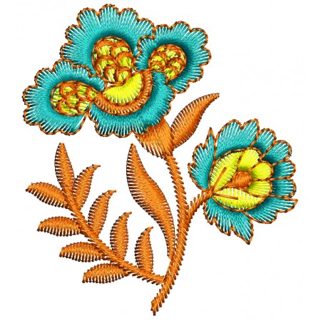 Two Flower Embroidery Applique Design 26133