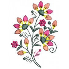 Two Tone Floral Applique Embroidery Design 25962