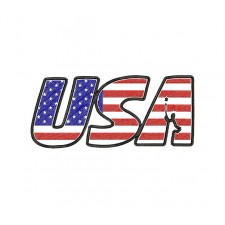 USA Letter Flag T Shirt Embroidery Design