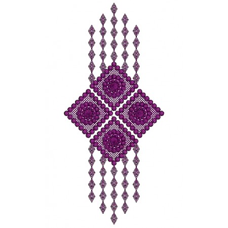 Unique Jumkha Style Applique Embroidery Design 25348
