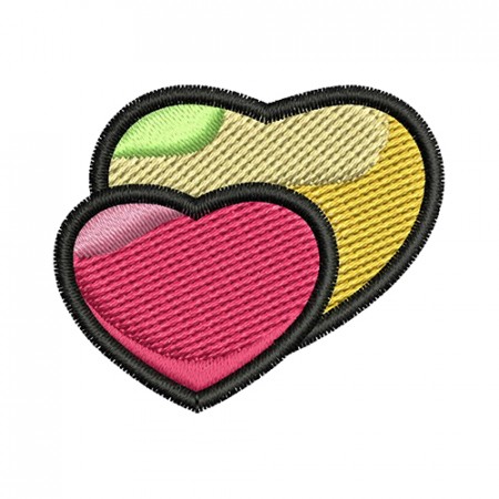 Valentine Special Two Hearts Embroidery