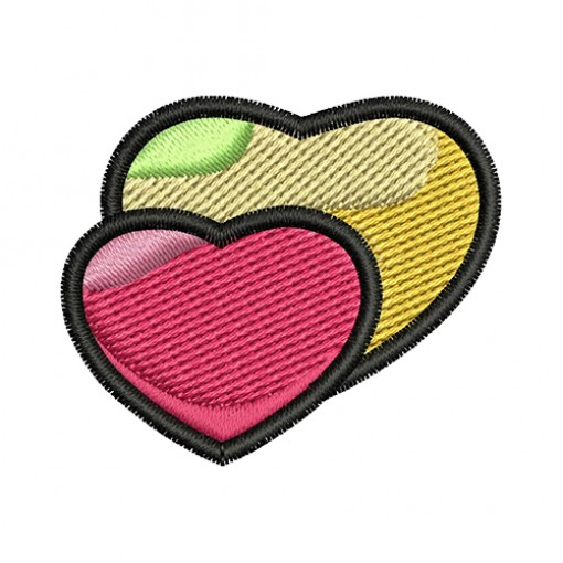 Valentine Special Two Hearts Embroidery