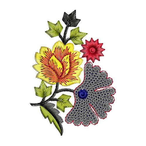 Vintage Decorative Embroidery Floral Plant