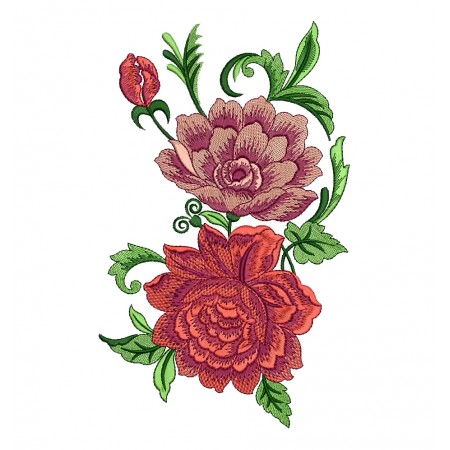 Vintage Rose Embroidery Pattern For Handbags