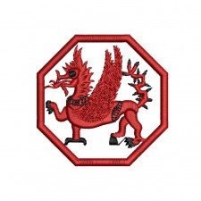  Vintage Style Mini Dragon Applique Embroidery Design (2 Colors, 7.5cm x 7.5cm, Low Stitch Count)