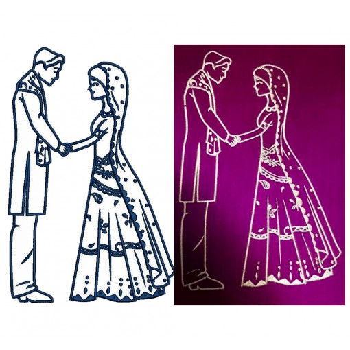 Wedding Embroidery Couple Wedding Embroidery Couple