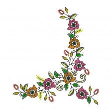 WildFlowers Coner Machine Embroidery