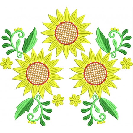 Yellow Aesthetic Sunflower Patch Embroidery Design 24848