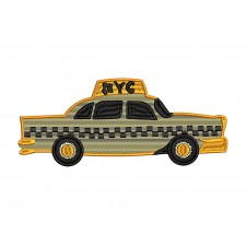 Yellow Taxi Cab Embroidery