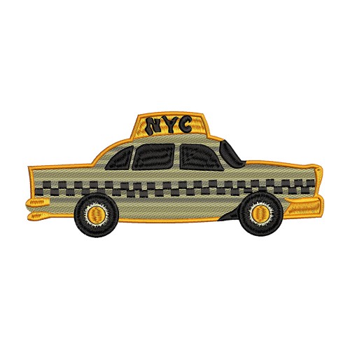 Yellow Taxi Cab Embroidery