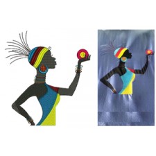 African Woman Decorative Pillow Embroidery Design African Woman Decorative Pillow Embroidery Design