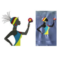 African Woman Decorative Pillow Embroidery Design