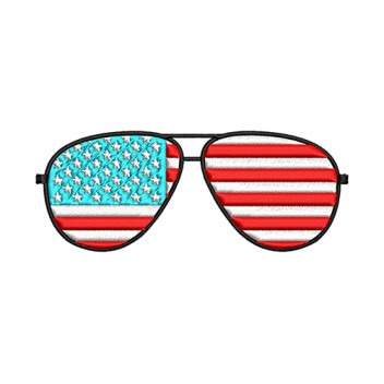 American Flag Glasses Embroidery For Cap