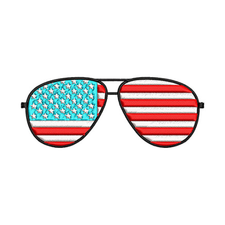 American Flag Glasses Embroidery For Cap