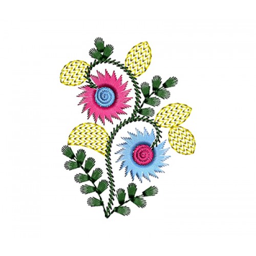 Applique With Flower Embroidery