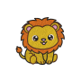 2.7" X 2.8" - Baby Lion Sitting Embroidery Design