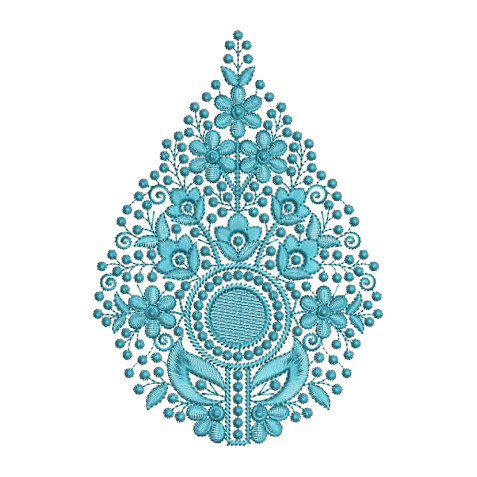 Back Tie-Up Top Sleeve Embroidery Design