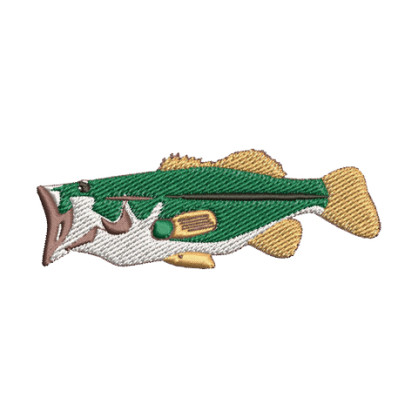 Bass Fish Embroidery Design