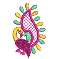 Peacock Paisley Machine Embroidery Design