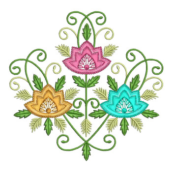 Beautiful Flowers Bouquet Applique Embroidery Design 25088