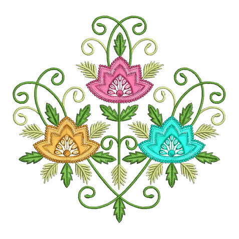 Beautiful Flowers Bouquet Applique Embroidery Design 25088