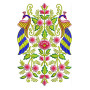Symmetrical Peacock and Rose Medallion