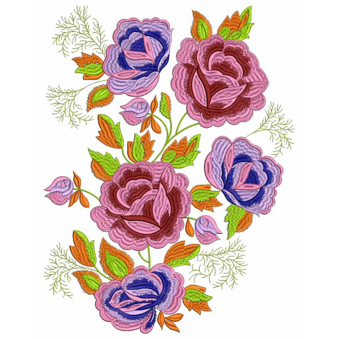 Beautiful Rose Flower Applique Design 26127