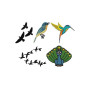 Bird Motif & Flock Embroidery Design Set