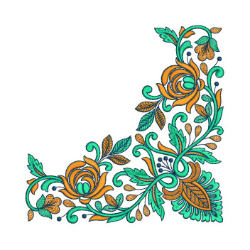 Blomme Flower Corner Embroidery