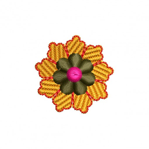 Blooming Delight - Round Floral Applique Embroidery Design