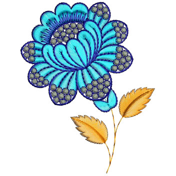 Blue Flower Machine Embroidery Design 26193