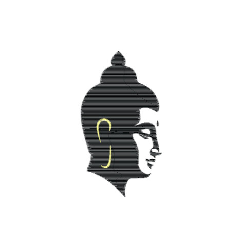 Buddha Head Sketch Embroidery Design