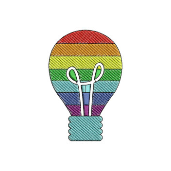 Bulb Autism Embroidery Design