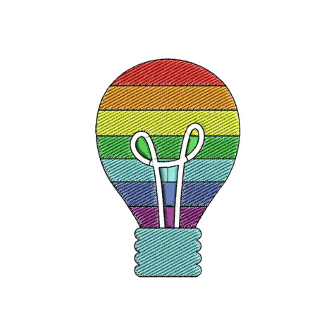Bulb Autism Embroidery Design