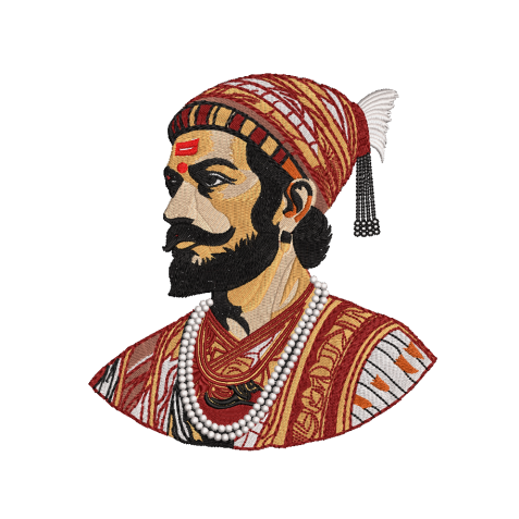Chhatrapati Shivaji Maharaj Royal Portrait Embroidery Design