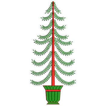Christmas Tree Applique Embroidery Design 25495