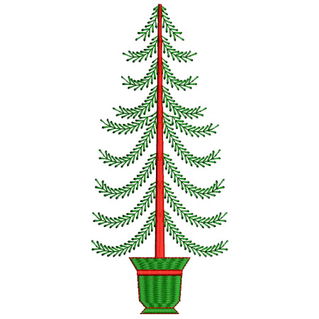 Christmas Tree Applique Embroidery Design 25495