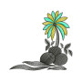 Coconut Tree Embroidery For Beach Tshirts
