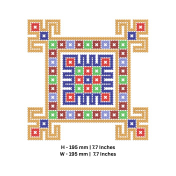 Vibrant Cross Stitch Cushion Cover Embroidery Design