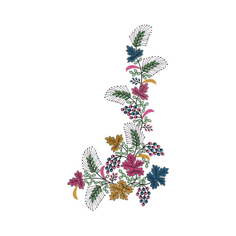 Curtain Flower Vine Embroidery Design