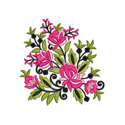 Elegant Pink Floral Cushion Cover Machine Embroidery Design