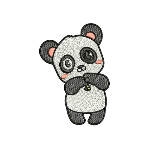 Cute Panda Embroidery Design