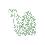 Elegant Peacock Flourish Embroidery Design