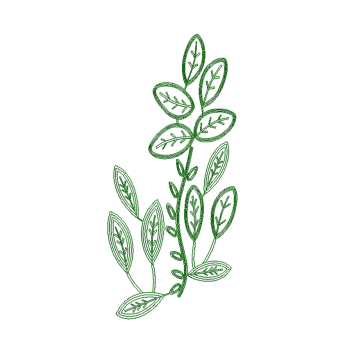 Delicate Botanical Leaf Embroidery Design