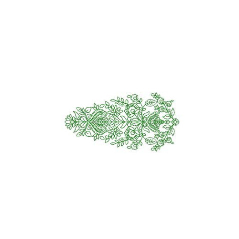 Dense Digital Foliage Motif Embroidery Design