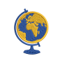 Detailed Desk Globe World Map Embroidery Design
