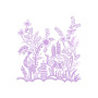 Detailed Floral Bird Outline Embroidery Design