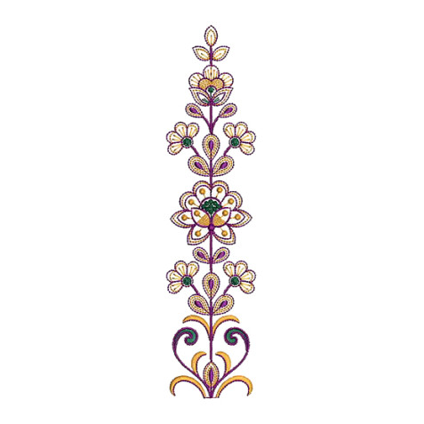 Divine Flowers Vine Embroidery Design
